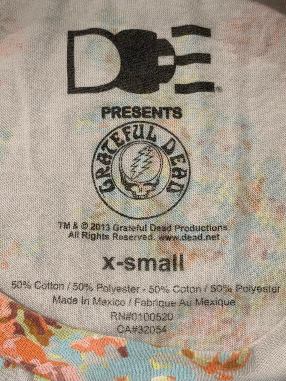 DOE Grateful Dead Floral Graphic Muscle Concert Tank Top, Tee, Festival, XS - Picture 5 of 8